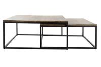 Set van 2 tafels DKD Home Decor Bruin Zwart 90 x 90 x 40 cm - thumbnail