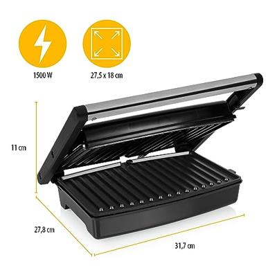 Tristar GR-2859 Contactgrill Elektrisch Anti-aanbaklaag, Controlelampje, Inklapbaar Zilver, Zwart