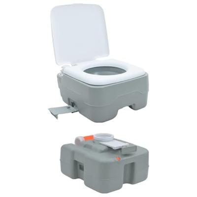 VidaXL Camping toilet grijs en wit 41,5 x 36,5 x 37,5 cm polyetheen