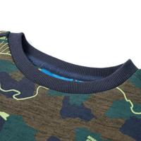 Kindershirt met print 104 gemleerd donkerkakikleurig - thumbnail
