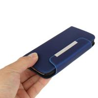 So Fit Series lederen hoesje met opbergruimte voor pinpassen opberg vakjes & Lanyard voor Samsung Galaxy S IV mini / i9190 (donker blauw) - thumbnail