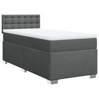 Boxspring met matras stof donkergrijs 90x190 cm - thumbnail