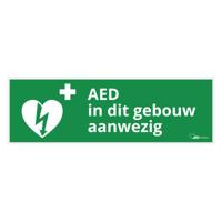 AED aanwezig sticker 30x10 - thumbnail