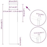 Rolgordijn verduisterend 60x210cm stofbreedte 55,7 cm polyester - thumbnail