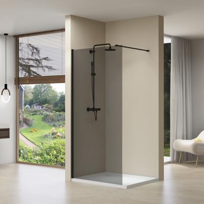 Inloopdouche Van Rijn ST01 100x200 cm Rookglas 8 mm Met Stabilisatiestang Mat Zwart Inloopdouche Van Rijn ST01 100x200 cm Rookglas 8 mm Met Stabilisatiestang Mat Zwart