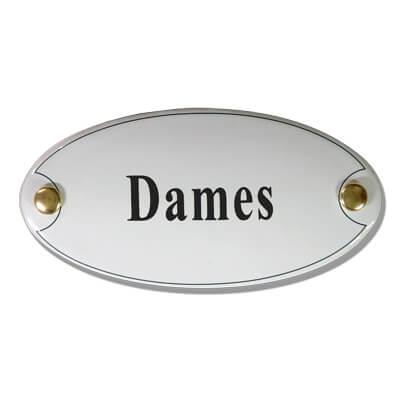 Emaille deurbord ovaal Dames