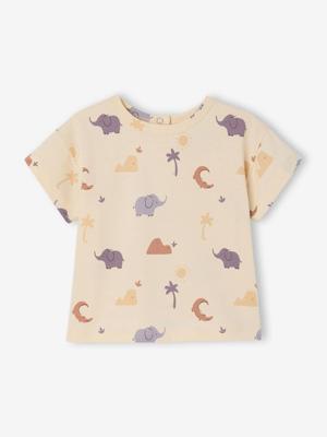 T-shirt baby jongen met print vanille T-shirt baby jongen met print vanille