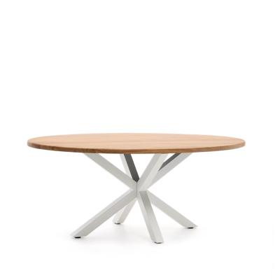 Kave Home Ovale Eettafel 'Argo' Acaciahout, 200 x 100cm, kleur Wit