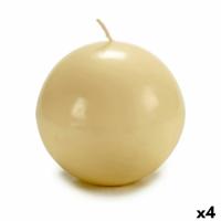 Kaars Crème Was 10 x 10 x 10 cm (4 Stuks) - thumbnail