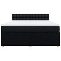 Boxspring met matras stof zwart 180x200 cm - thumbnail