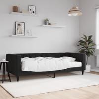 Slaapbank met matras 90x190 cm fluweel zwart - thumbnail