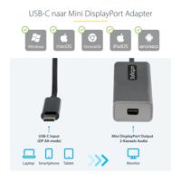 Adapter USB-C naar Mini DisplayPort Startech CDP2MDPEC Zwart/Gris - thumbnail