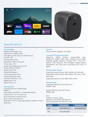 Philips NeoPix 130 Smart Beamer Zwart