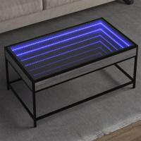 Salontafel met Infinity LED 90x50x41 cm grijs sonoma eikenkleur - thumbnail