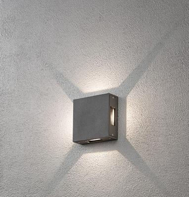 Wandlamp Konstsmide Cremona 7984-370 antraciet 230V wandarmatuur flush quadlight square 17cm, 4x 3W
