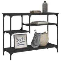 Wandtafel met schappen 100x35x75 cm zwart - thumbnail