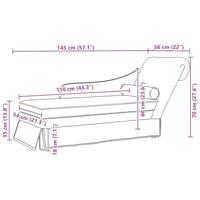 Chaise longue met bolster en rechterarmleuning fluweel zwart - thumbnail