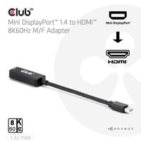 club3D CAC-1188 Mini-displayport / HDMI Adapterkabel [1x Mini-DisplayPort stekker - 1x HDMI-bus] Zwart 9 cm - thumbnail