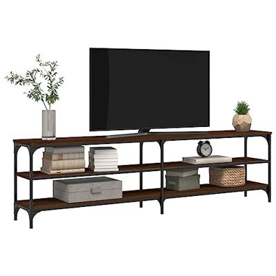 Tv-meubel 180x30x50 cm bewerkt hout metaal bruin eikenkleur
