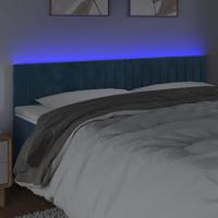 Hoofdbord LED 200x5x78/88 cm fluweel donkerblauw - thumbnail
