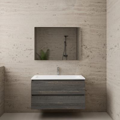 ACTIE BWS Badmeubel | Paris | Frey Oak 100 cm | Hoogglans Wit Wastafel | 1 of 2 Kraangaten