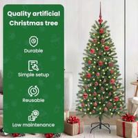 VidaXL Kunstkerstboom met 150 led met standaard groen 150 cm pe en pvc - thumbnail