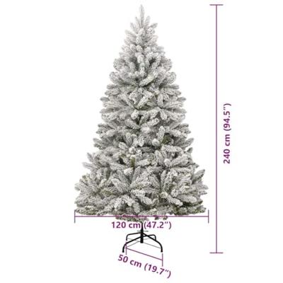 Kunstkerstboom met 300 LED Groen en Wit 240 cm PVC en Metaal