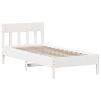 Bedframe zonder matras massief grenenhout wit 90x200 cm - thumbnail