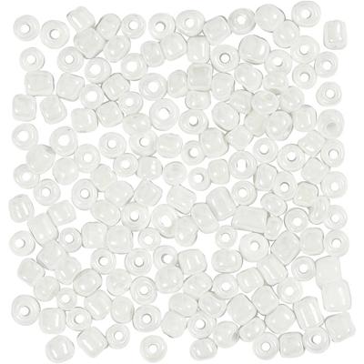 Creativ Company Rocailles, d 4 mm, afm 6/0, gatgrootte 0,9-1,2 mm, wit parelmoer, 25 gr/ 1 doos Creativ Company Rocailles, d 4 mm, afm 6/0, gatgrootte 0,9-1,2 mm, wit parelmoer, 25 gr/ 1 doos