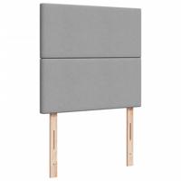 Boxspring met matras stof lichtgrijs 80x200 cm - thumbnail