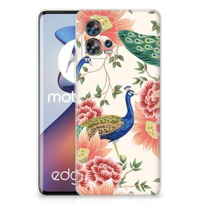 TPU Hoesje voor Motorola Edge 30 Fusion Pink Peacock TPU Hoesje voor Motorola Edge 30 Fusion Pink Peacock