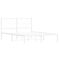 Bedframe met hoofdbord metaal wit 135x190 cm - thumbnail