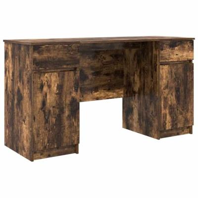Bureau met lade Gerookt eiken 140 x 49 x 76 cm Bewerkt hout