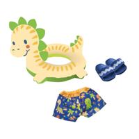 Heless Poppen zwemset dino, 35-45 cm - thumbnail