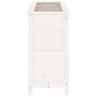 Plantenbak verhoogd 119,5x40x78 cm massief grenenhout wit - thumbnail