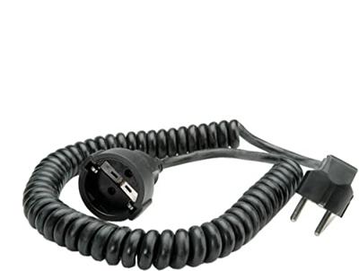Bachmann H05VV-F 3G - Stroomvoorziening verlengkabel - 2 m - gewikkeld, gevormd - zwart - Duitsland
