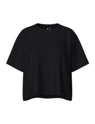 - Loungewear Top - Summer 2/4 wijde top - Oversized jogging T-shirt korte mouw - XS - Zwart - XS - XS