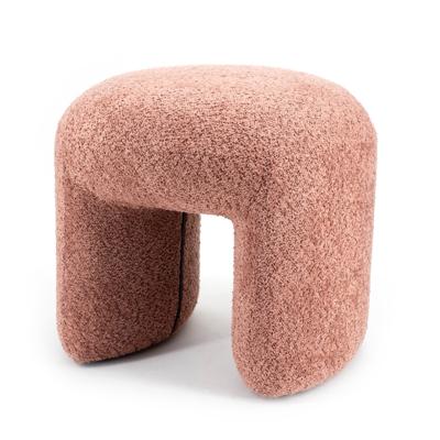 By-Boo Hocker 'Sahi' Bouclé, kleur Terracotta By-Boo Hocker 'Sahi' Bouclé, kleur Terracotta