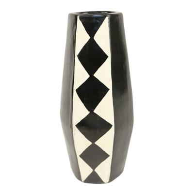 Terracotta Vaas Zwart-Wit Small