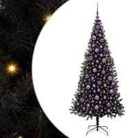 VidaXL Kerstboom met 300 led met standaard zwart 180 cm pvc - thumbnail