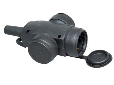 Plug-in basis Kopp 2p+t Zwart 250 V Met deksel