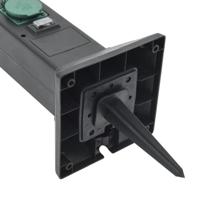 VidaXL Tuinstopcontact met lamp en grondpin 2-wegs 16x16x39,5 cm - thumbnail