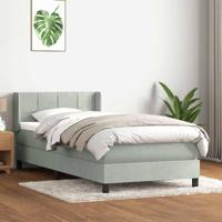 Boxspring met matras fluweel lichtgrijs 80x210 cm - thumbnail