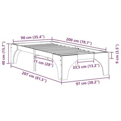 Bedframe met opslag Wit 90 x 200 cm Massief grenenhout Bedframe met opslag Wit 90 x 200 cm Massief grenenhout