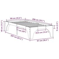 Bedframe met opslag Bruin 90 x 200 cm Massief grenenhout - thumbnail