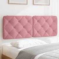 Hoofdbordkussen 140 cm fluweel roze - thumbnail