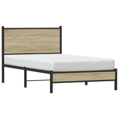 Bedframe zonder matras metaal sonoma eikenkleurig 107x203 cm