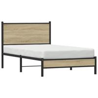 Bedframe zonder matras metaal sonoma eikenkleurig 107x203 cm - thumbnail