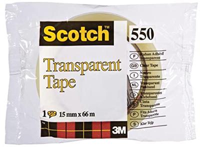 Plakband scotch 550 15mmx66m transparant