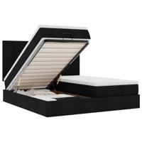 Ottoman bed met matrassen 180x200cm stof zwart - thumbnail